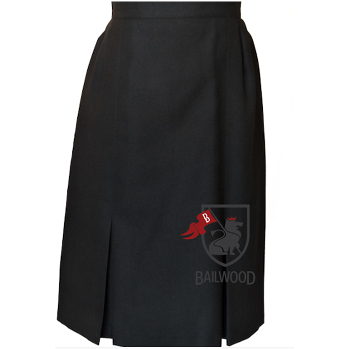 Polyviscose Drop Pleat Skirt  (Black)