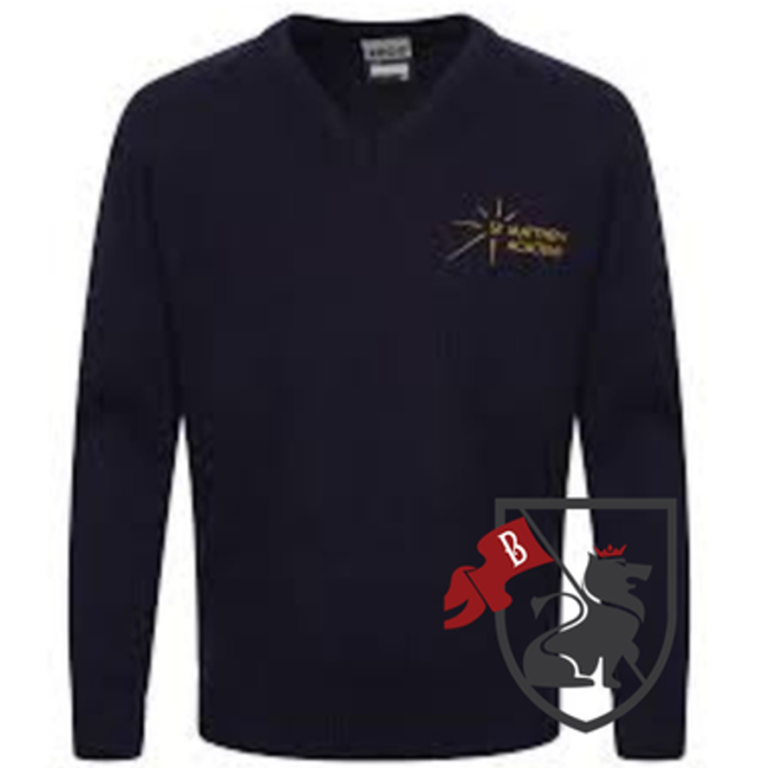  St Matthews Academy  V-Neck Jumper With Logo