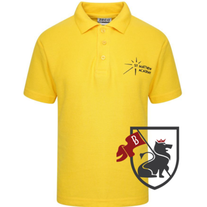 St Matthews Academy Primary  Gold Polo with Logo