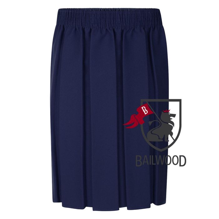 Polyester Box Pleat Skirt (Navy)