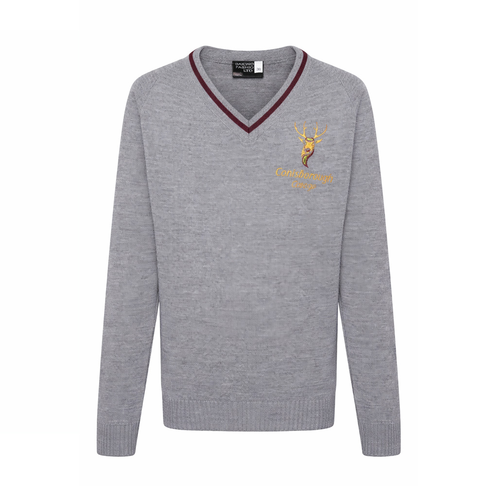 Conisborough College V Neck Jumper  with Logo